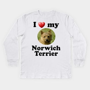 I Love My Norwich Terrier Kids Long Sleeve T-Shirt